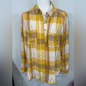 Pilcro Multicolor Plaid Button Down Shirt